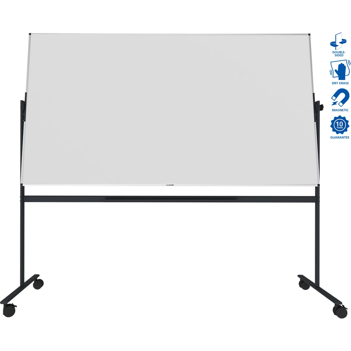 Stativ-Drehtafel Legamaster UNITE, magnetisch, drehbar um 360°, B 2200 x T 12,6 x H 1200 mm, lackierter Stahl, weiß